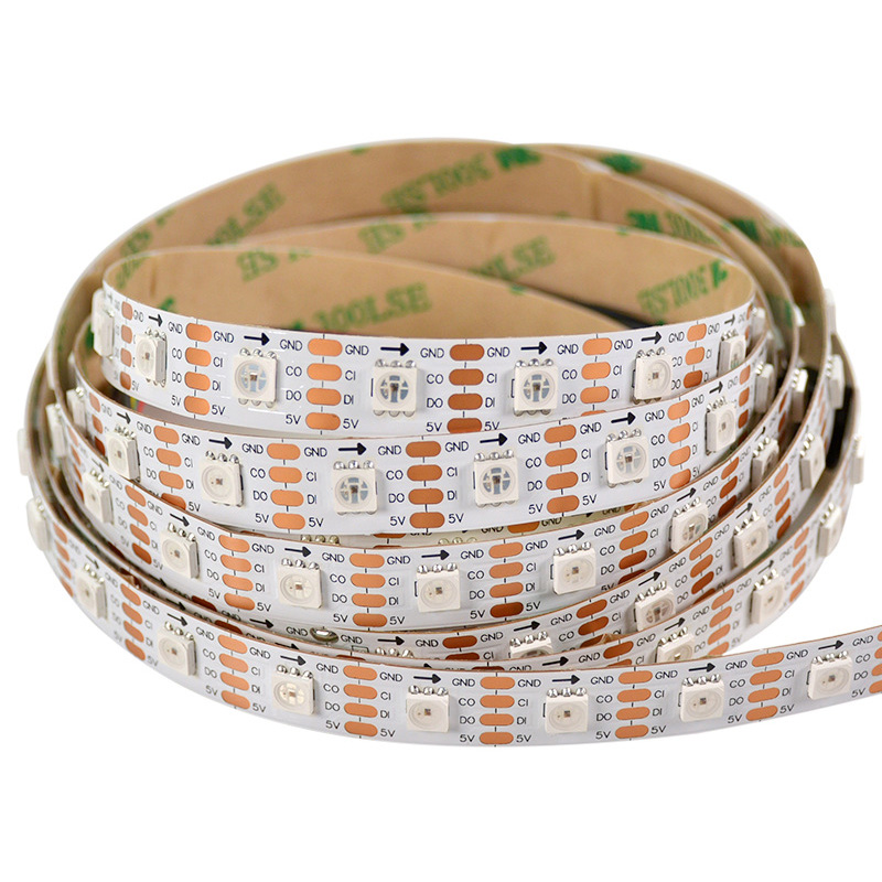 DC5V APA107/HD107S 60LEDs/m Individually Addressable Dream Color RGB LED Strip - The Fastest IC with High Bright LED Chips - 16.4Ft/Roll DC5V APA107/HD107S 60LEDs/m Individually Addressable Dream Color RGB LED Strip - The Fastest IC with High Bright LED Chips - 16.4Ft/Roll